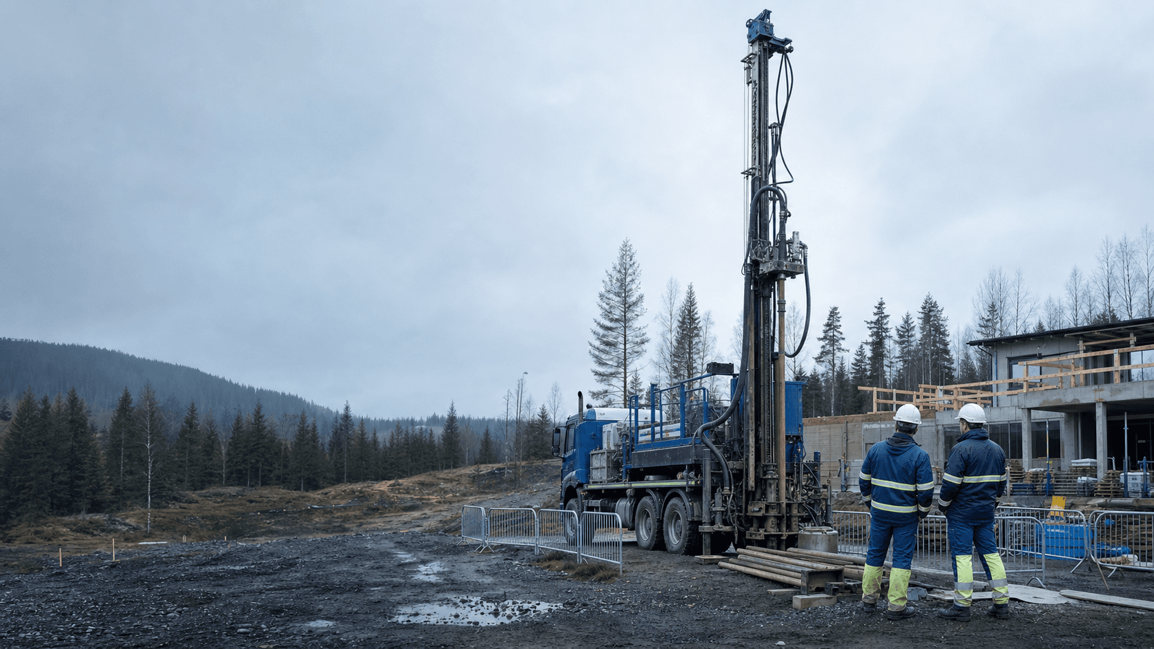 Modern water-well drilling operation